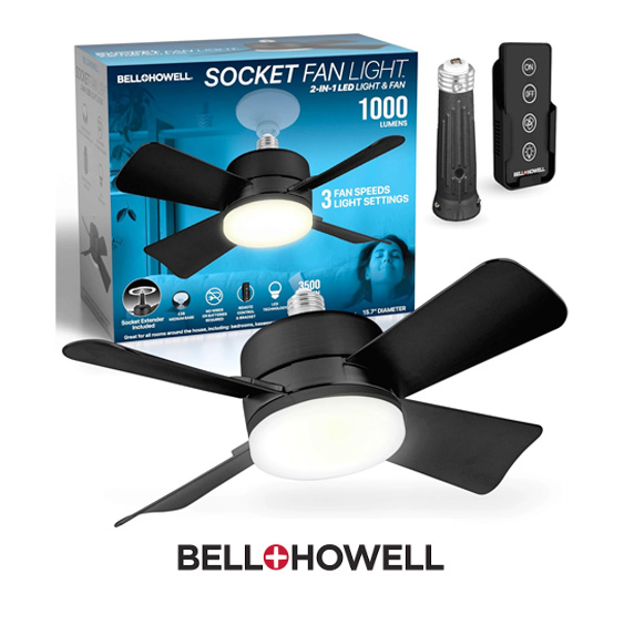 LevelUpWay Socket Fan Light